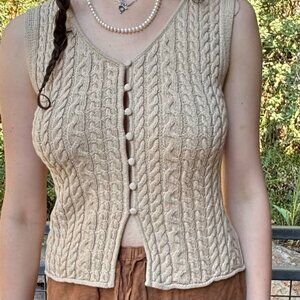 Industry Republic (AU brand) 100% cotton knit vest, tan, size M